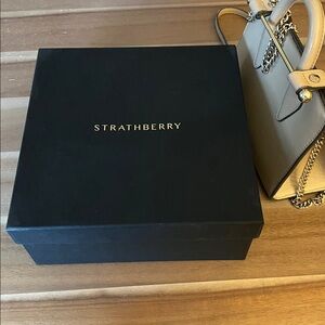 Strathberry Beige Mini Bag with Gold Accent